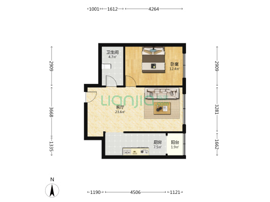 宏城好人家 1室1厅1卫 71平方