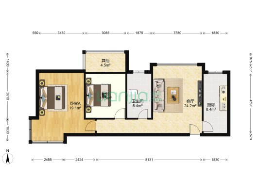 亚泉湾 1室1厅1卫 98平方