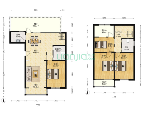 亭桥公寓 4室2厅2卫 123平方