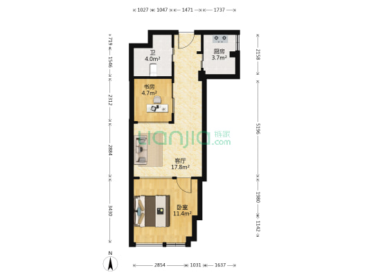 太平洋国际大厦 2室1厅1卫 64平方