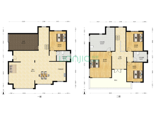 兰亭园 4室1厅3卫 274平方