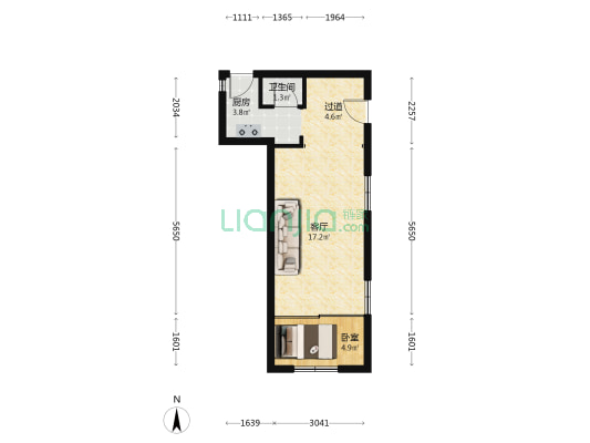 青春街 1室1厅1卫 41平方