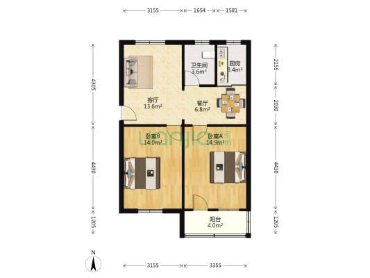 振兴东路156号 2室2厅1卫 73平方