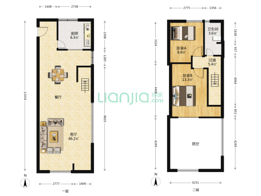 华都商业广场 2室1厅1卫 80平方