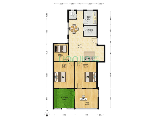 高力装饰城住宅区 4室1厅2卫 97平方