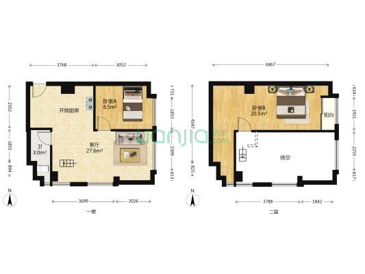 朗诗清澄 2室1厅1卫 69平方