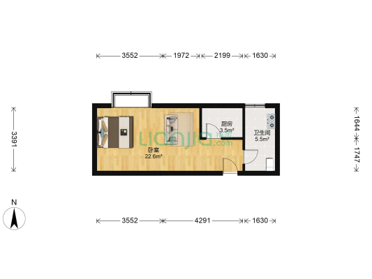 玩美天地 1室0厅1卫 44平方