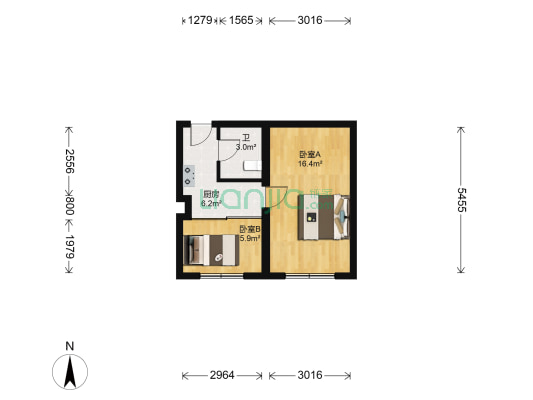 南十道街 2室0厅1卫 44平方