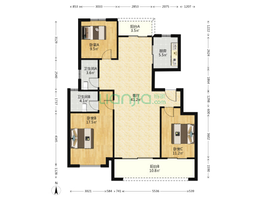 文华上郡 3室1厅2卫 123平方