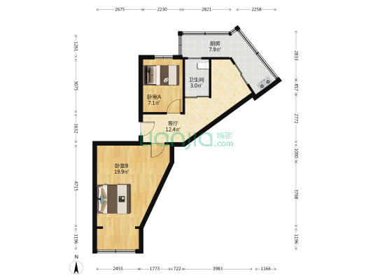 信义小区 2室1厅1卫 68平方