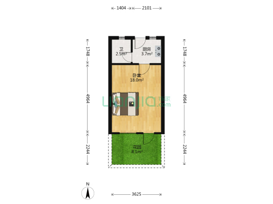 里河桥2号 1室0厅1卫 23平方