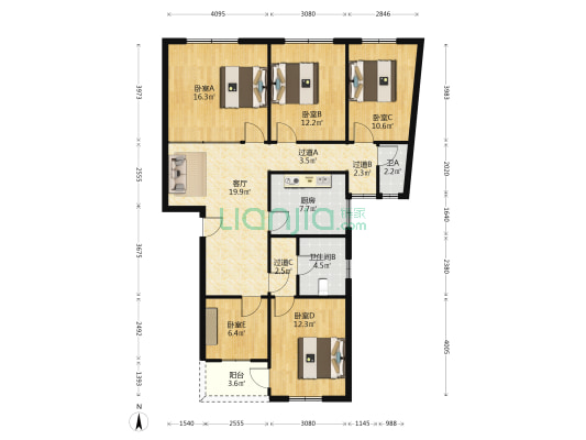 万年二支路103号 5室1厅2卫 130平方