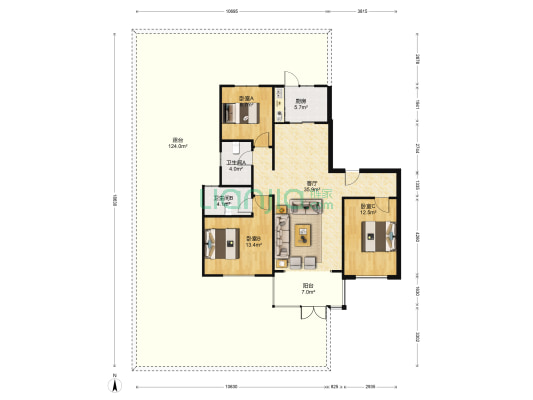 碧桂园首府 3室1厅2卫 118平方