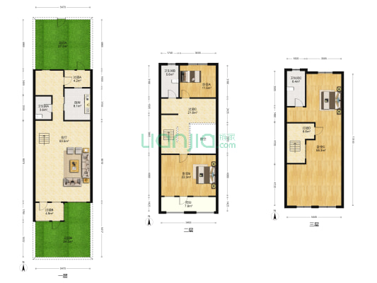 半岛蓝湾天睐园 3室1厅3卫 193平方