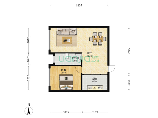 泰祥小区 1室1厅1卫 84平方