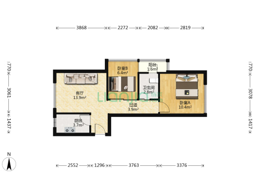 紫阳之星 2室1厅1卫 59平方