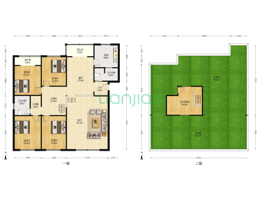 成灌西路150号附2号院 5室2厅2卫 177平方