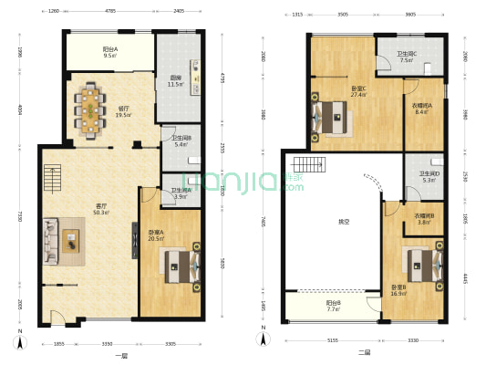 绿苑新城四组团 3室2厅4卫 203平方