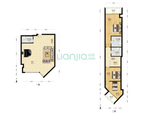 荔景大厦 3室1厅3卫 177平方