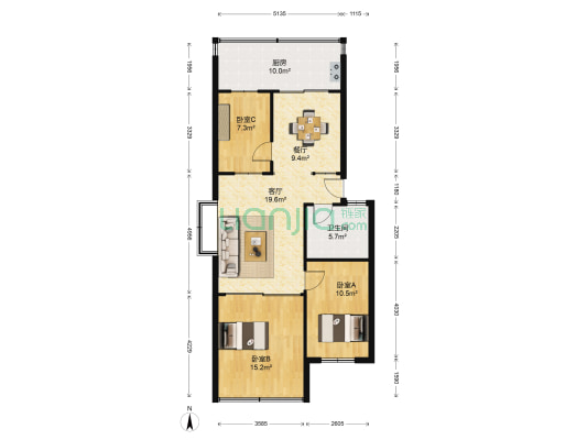 清泉寨村供销社楼 3室2厅1卫 92平方