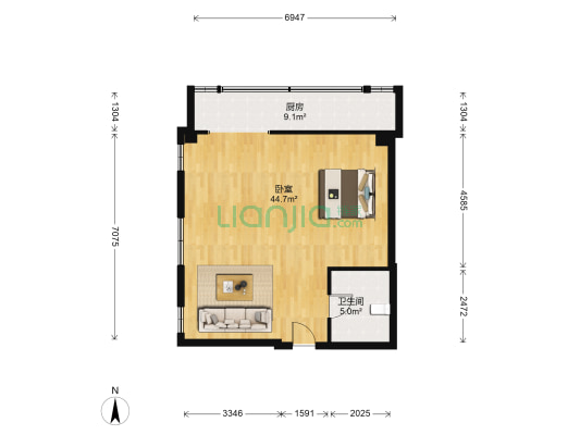 君利商厦 1室0厅1卫 81平方
