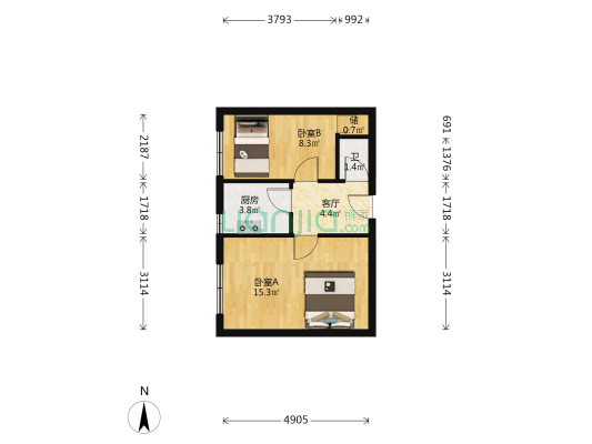 吉万里 2室1厅1卫 31平方