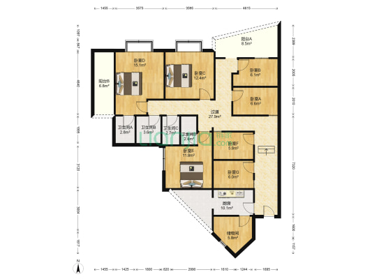利景花园 7室0厅4卫 160平方