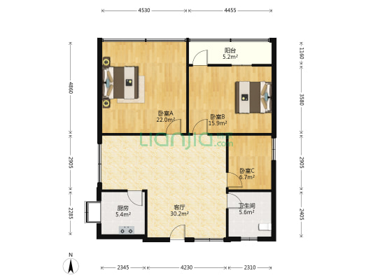 蔡正街17号 3室1厅1卫 110平方