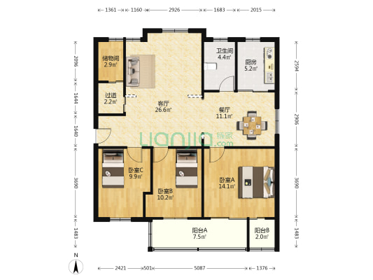 振兴东路158号 3室2厅1卫 108平方