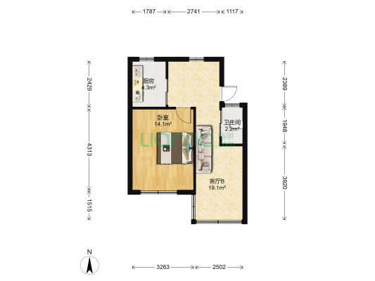 染织新村 1室1厅1卫 49平方