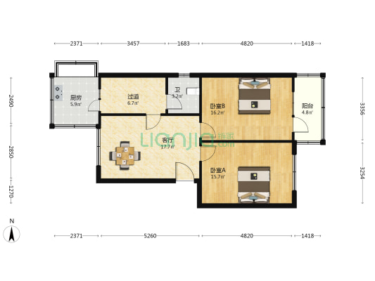 水工局宿舍 2室1厅1卫 81平方