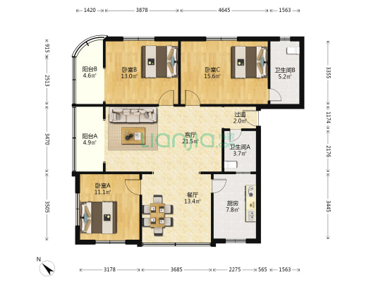 诗书路中段367号 3室2厅2卫 129平方
