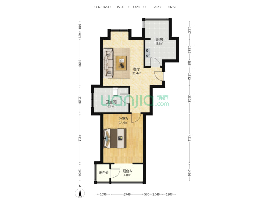临月里 1室1厅1卫 75平方