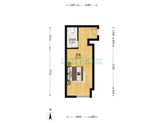 龙湖CBD光年 1室0厅1卫 43平方