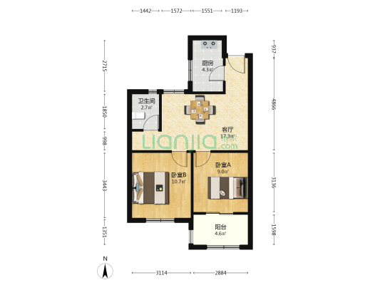 明秀咏江苑 2室1厅1卫 70平方