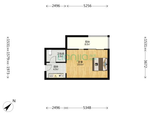 品源IHOME 1室0厅1卫 49平方