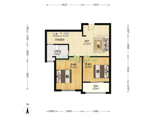 滨河花园 2室1厅1卫 75平方