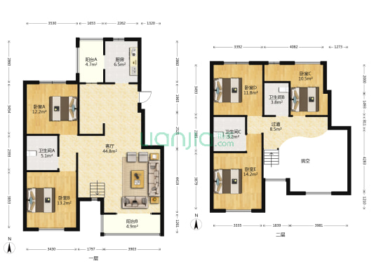 佳怡公寓 5室1厅3卫 201平方