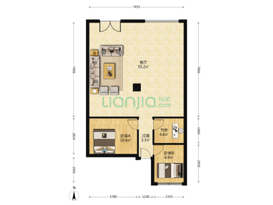 星沙二区 3室1厅0卫 444平方