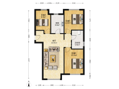 高铁板块，精装大三居，带全屋家居家电-涿州鸿坤新维港户型图