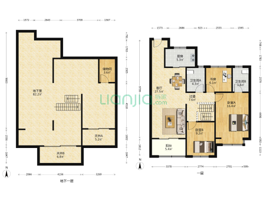 中海钟山印 3室1厅2卫 206平方