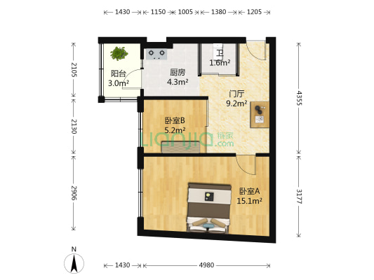 南九道街 2室0厅1卫 49平方