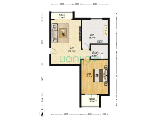 润枫水尚西区 1室1厅1卫 84平方