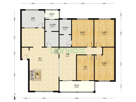 柳城大道东段141号 4室1厅2卫 200平方