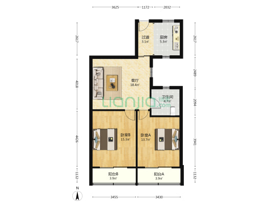 威宁路291弄 2室1厅1卫 86平方