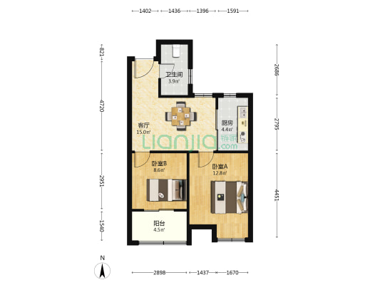 西岗家园南区 2室1厅1卫 70平方