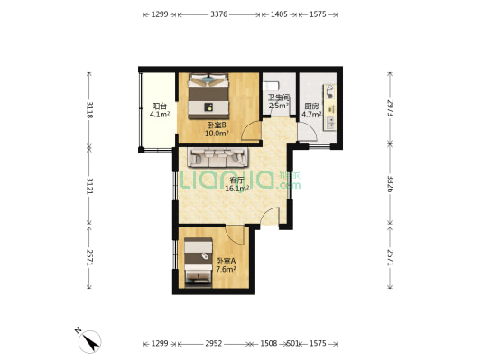 内姜街50号 2室1厅1卫 56平方