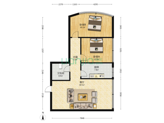 狮峰路4号 2室1厅1卫 104平方