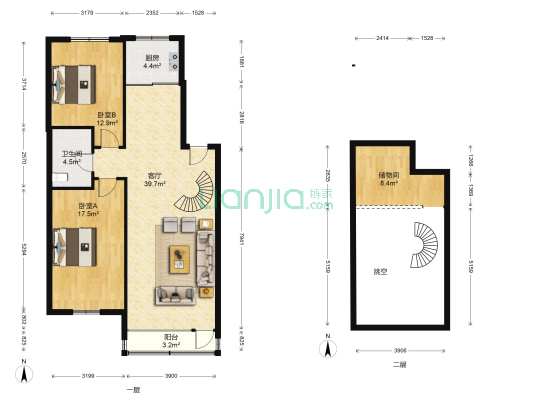 金生佳苑 2室1厅1卫 94平方