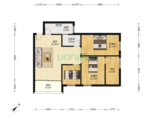 胡椒园 4室1厅1卫 84平方